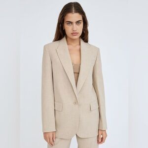 Aritzia Wilfred Flores Blazer in Heather Oat Size 2XS. New with Tags!